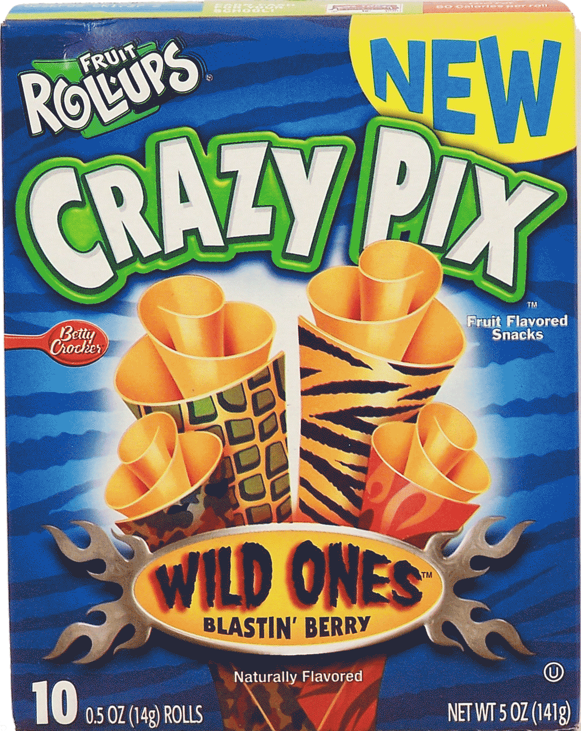 Betty Crocker&nbsp;Fruit Roll-Ups&nbsp;crazy pix, fruit flavored snacks, wild ones blastin' berry Full-Size Picture